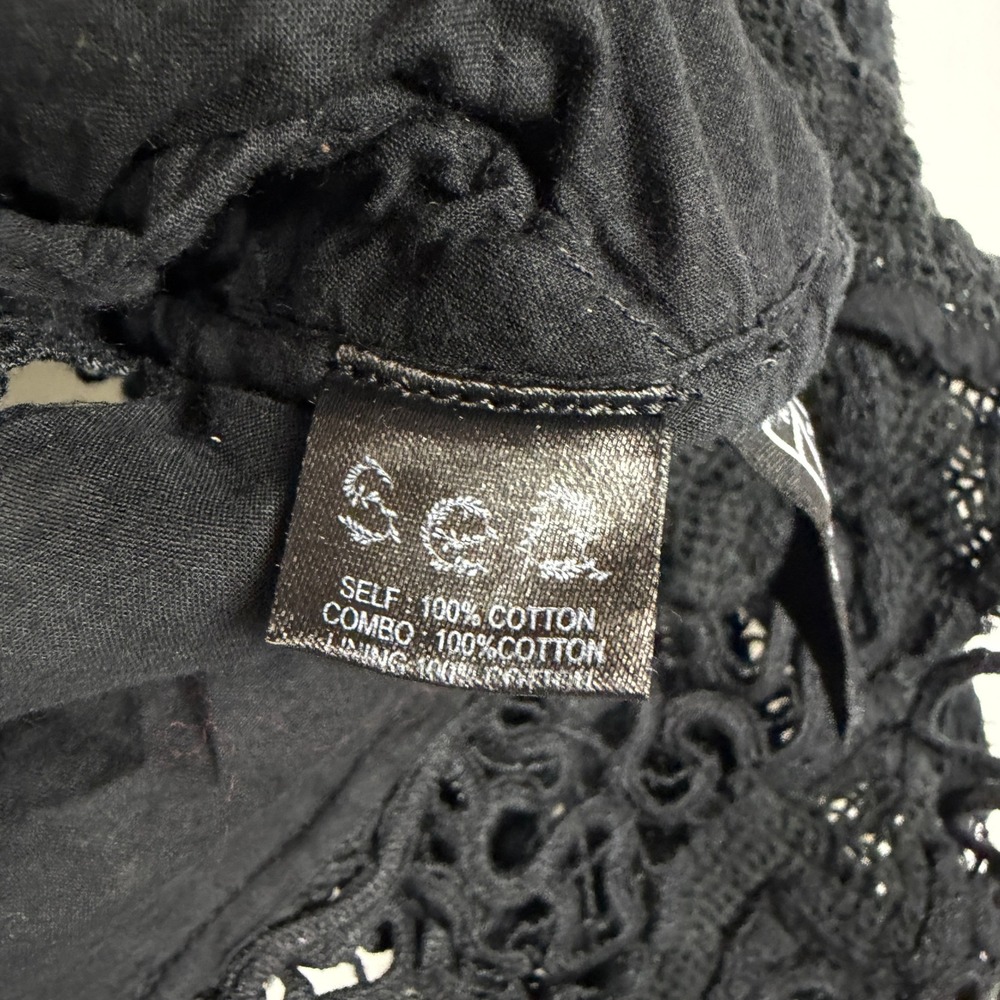 Sea New York Gianna Lace Top Black Eyelet Blouse Long Sleeve Women Sz 10 - Picture 10 of 12